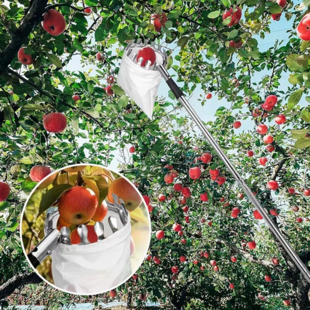 Stainless Steel Fruit Picker Machine Telescopic High Tree Orchard Tools Harvesting Detachable Fruit Picking Tools