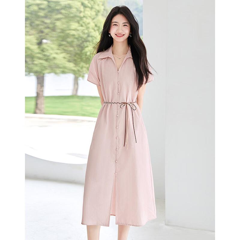 

Elegant A-Line Shirt Dress M