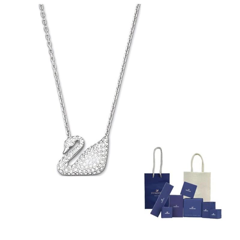 Swarovski Artificial Crystal, Swarovski Element, Rhodium Plated Necklaces Womens White