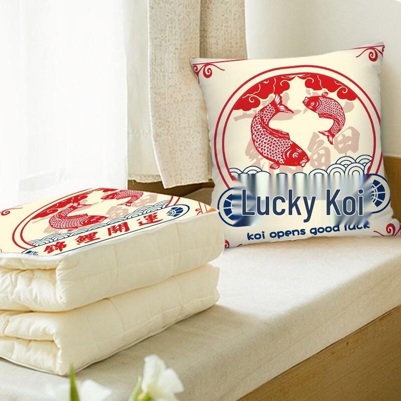 Lucky Koi Fortune Pillow Quilt