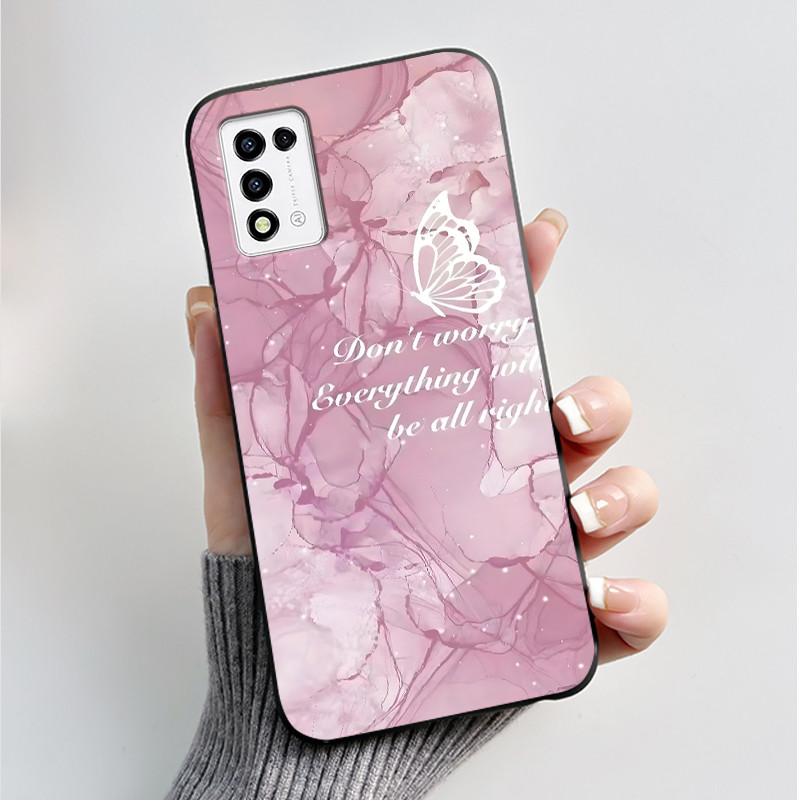 Phone Case For ZTE Libero 5G III A202ZT / Libero 5G II A103ZT Casing Fashion Butterfly Flower Black Soft TPU Case Silicone Cover