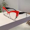 Oversized Cat Eye Glasses Women Stylish Vintage Blue Light Blocking Eyewear Butterfly Shaped Candy Color Rim Eyeglasses