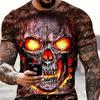 2025-2026 New Trend Men's Street Style Printed Skull Pattern Summer Casual Harajuku Retro Men's Y2K Top Fashion Short Sleeve T-Shirt