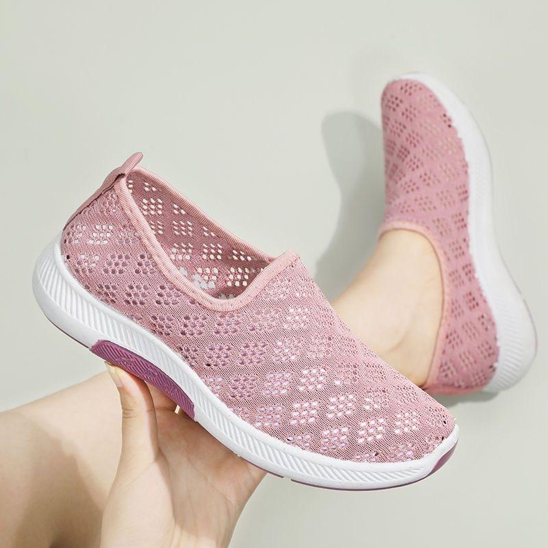 New Old Beijing Cloth Shoes Flat Bottom Hollow Women's Tennis Shoes Sports and Leisure Shoes Comfortable Flat Shoes