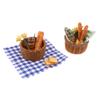 1Set 1:12 Dollhouse Miniature Honey Bread Basket Fabric Picnic Basket Kitchen Model Decor Toy Doll House Accessories