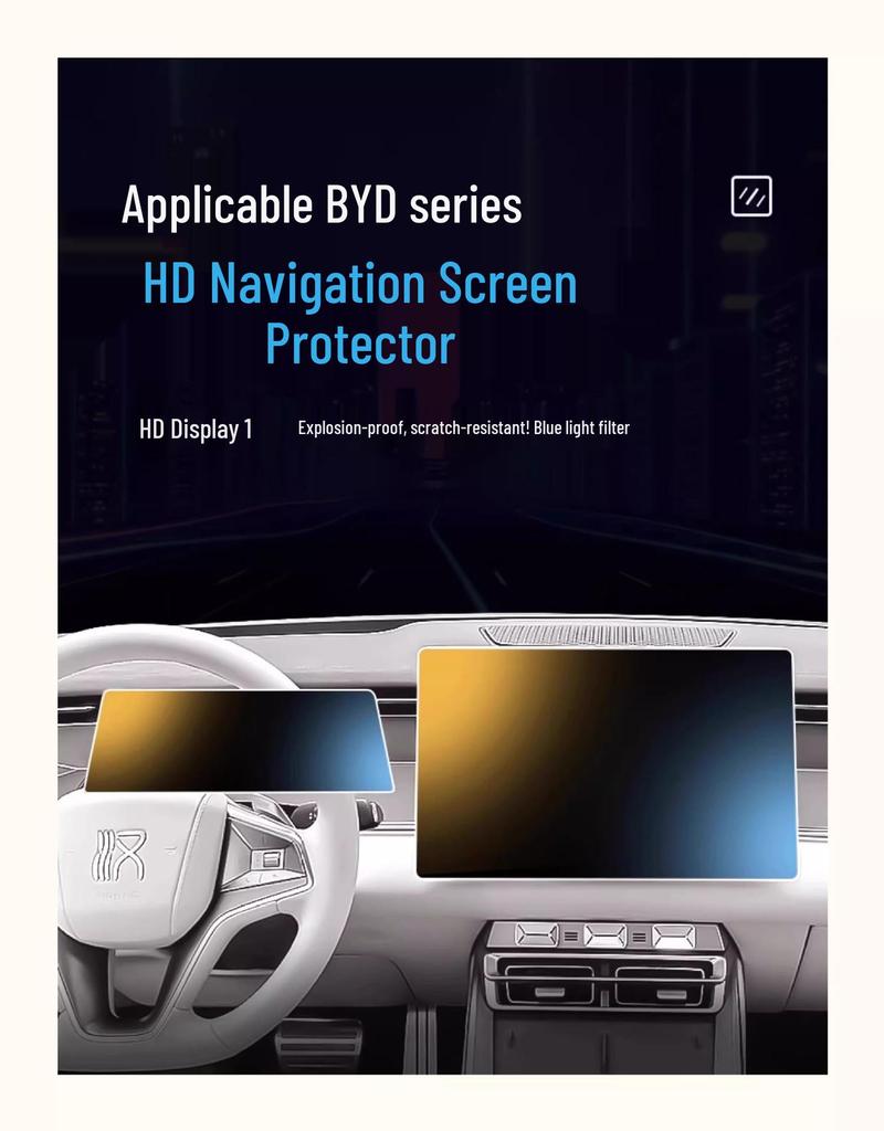 BYD Han L Navigation Tempered Film: Central Control & Dashboard Screen Protector