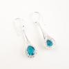 Natural Apatite Gemstone 925 Sterling Silver Zircon Drop/Dangle Earrings 1.86" CZE-7-2