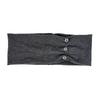 Pleated Women Headband Elastic Head Wrap Vintage Wide Button Headband  for Students Daily