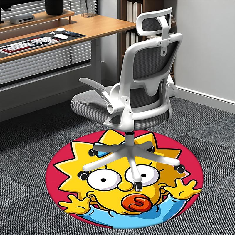 

Мэгги Симпсон, Стул с галстуком-бабочкой, Круглый коврик, Ковер для офиса, Машинная стирка, Нескользящий, Подходит для гостиных, Спален 80cm