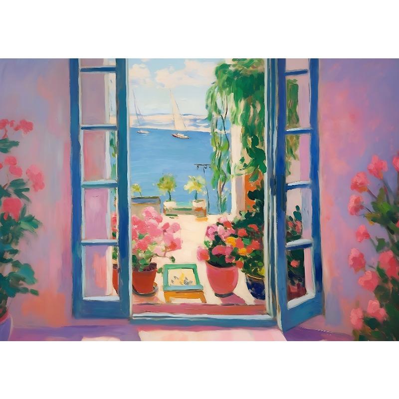 Vintage Matisse Summer House Flower Field Poster Canvas Printing Scenery Trendy Wall Art Picture for Living Room Home Decor