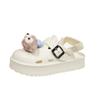Cute cartoon bag head half slippers women wear thick-soled height-enhancing cool slippers in summer