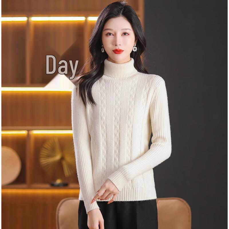SNOWFLYING Women's Thickened High-Neck Ribbed Sweater
