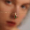 Emerald Green Lock Pendant Necklace with Micro Pave Accents