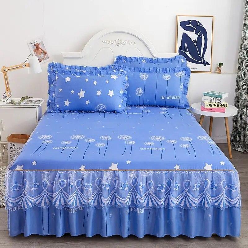 1pcs Korean Style Small Fresh Bed Skirt, Non Slip Bed Cover, Bed Sheet, Bed Cover, Mattress Protection Cover, Single Double Bed