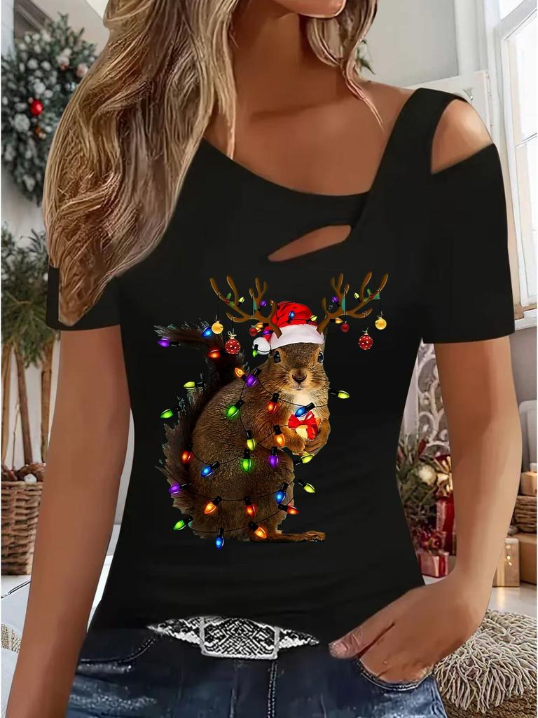 Women's New Casual  Top  Christmas  Halloween Christmas Gift Tops Shirt Blouse