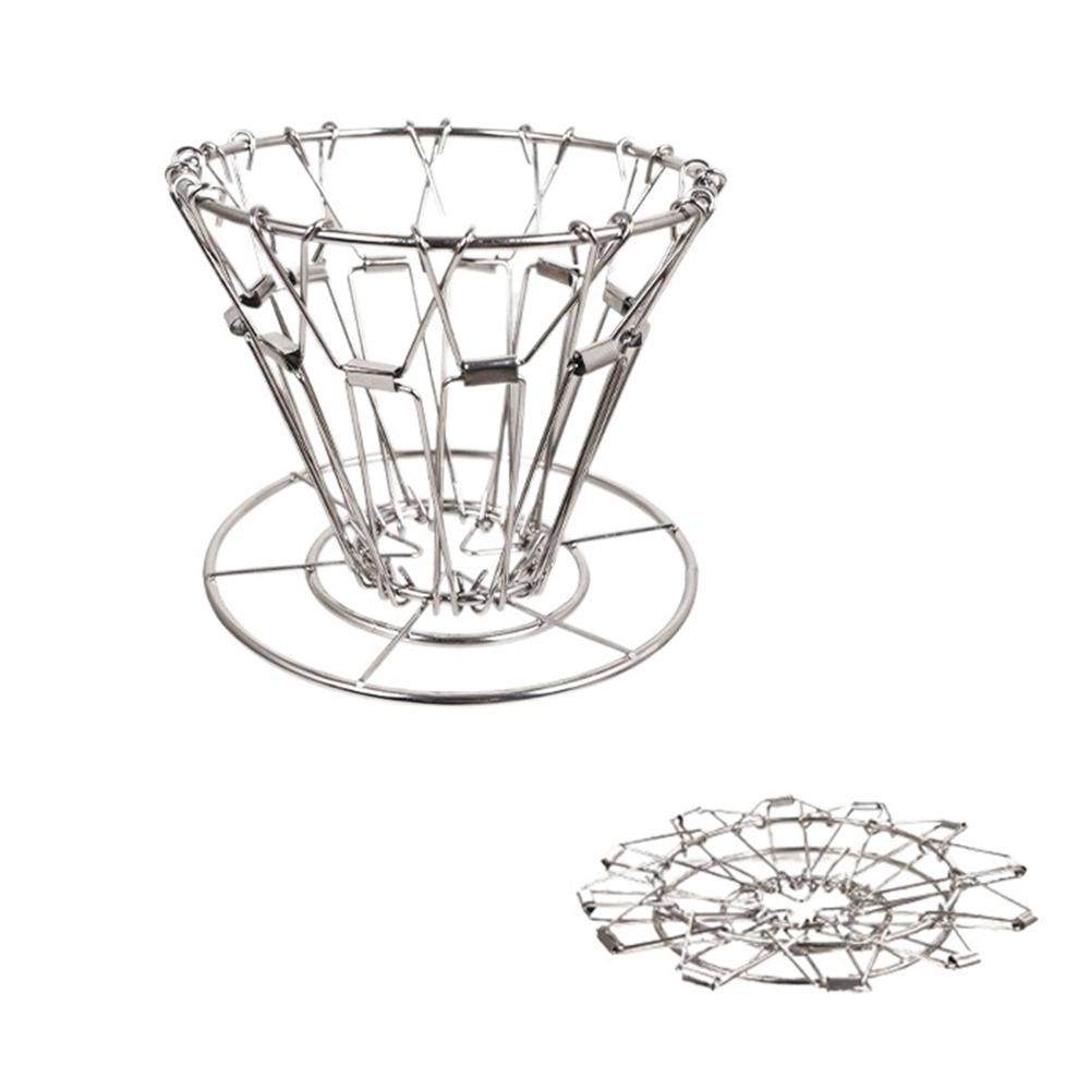 Stainless Steel Foldable Coffee Drip Stand Reusable Handheld Coffee Filter Paper Holder Rust-proof V-shaped