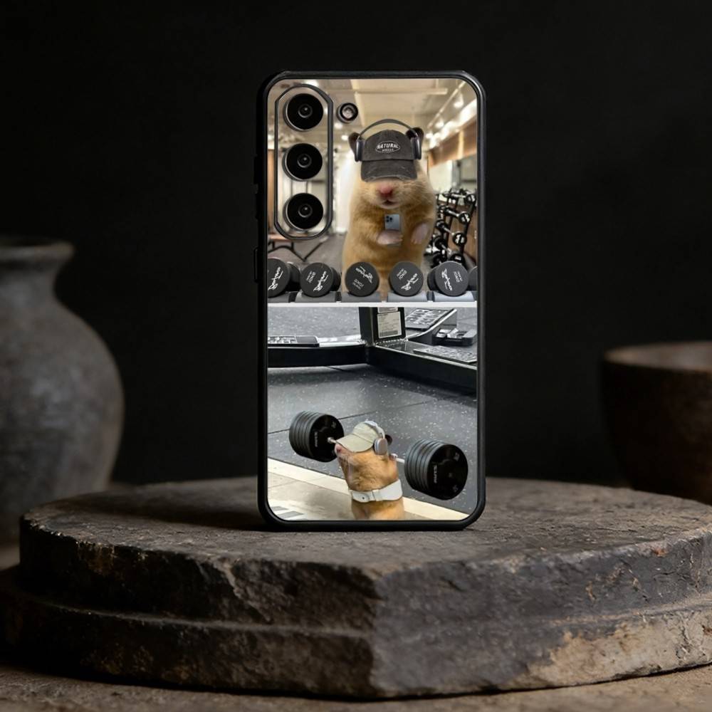 

Cute G-Gym H-Hamster Phone Case For Samsung Galaxy A91,80,73,72 ,71,53,52,32 ,31,22,21s,20,Soft Black Case Samsung a22 5g