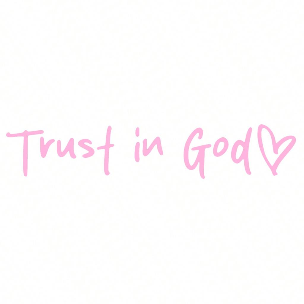 Bible Verses Christian Mirror Sticker - Trust In God, Faith Hope Love, Self Adhesive Shiny Look, "Trust In God" Pattern with Heart Shape