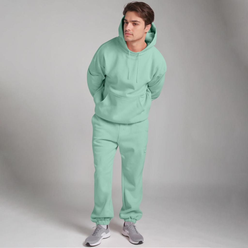 Unisex Fashion Color Flight Mode Travel Hoodie Sports Shirt With Built In Eye Mask Sports Pants Loose 2-piece Set