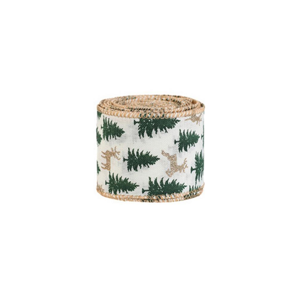 Christmas Tree Christmas Ribbons Deer Pattern Gift Packing Ribbons  Craft Supplies