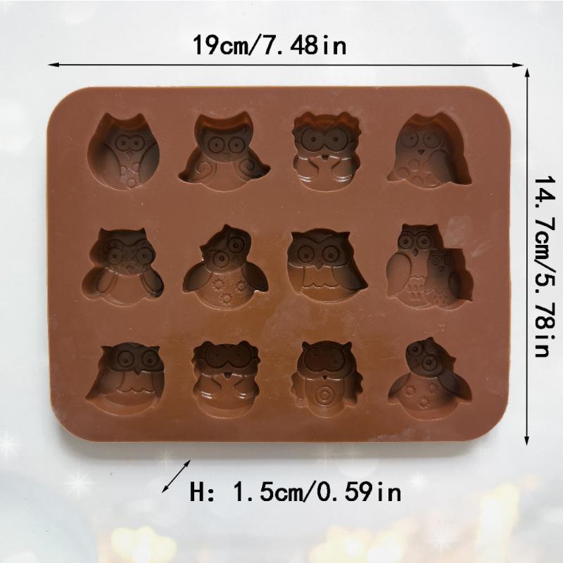 

1/2Pcs Economic Silicone 12-Owl Cake Mould for Decorating Candy Cookies Chocolate Soap Baking. SKY BLUE