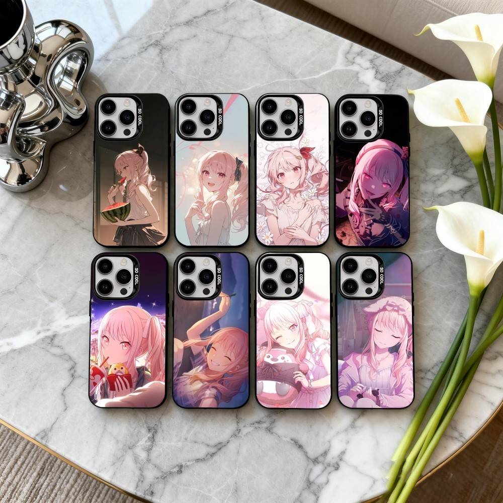 P-Project S-SEKAI M-Mizuki A-Akiyama Phone Case For iPhone17,16,15,14,13,12,11 Plus,Pro Max Black Candy Silver Plated Cover