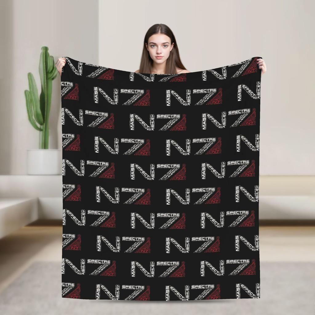 Mass Effect Garrus Vakarian Blanket  Flannel Funny Warm Throw Blanket for Coverlet Summer
