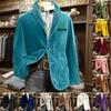 Men's Printing Corduroy Warm Pocket Suit Jacket Cardigan Men's Casual Suit