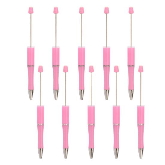 10 ks korálkových DIY per s barevnými korálky a doplňovatelným inkoustem, hladce píšící kuličkové pero, kreativní řemeslo pro děti, zábavné školní potřeby