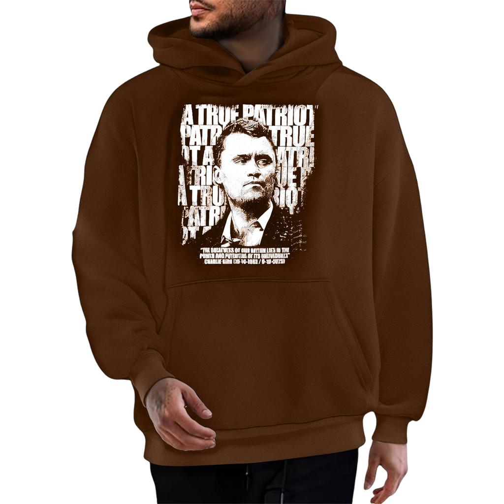 Men's Fashionable Casual Long-sleeved Printed Hooded Sweater Top