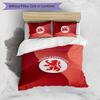 Middlesbrough FC Printed 3PCS Bedding Set Breathable Duvet Cover with Pillowcases Decorative Bed Linen for Bedroom Home