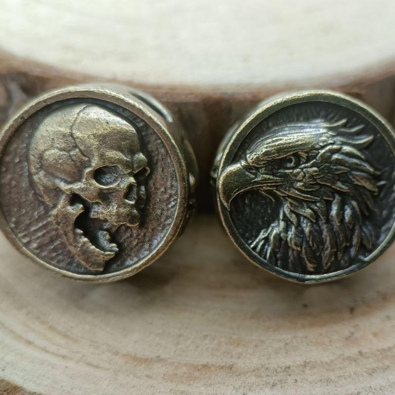 Relief Eagle Brass Knife Beads Punk Outdoor DIY Woven Lanyard Pendant Retro Umbrella Rope Bracelets Accessories