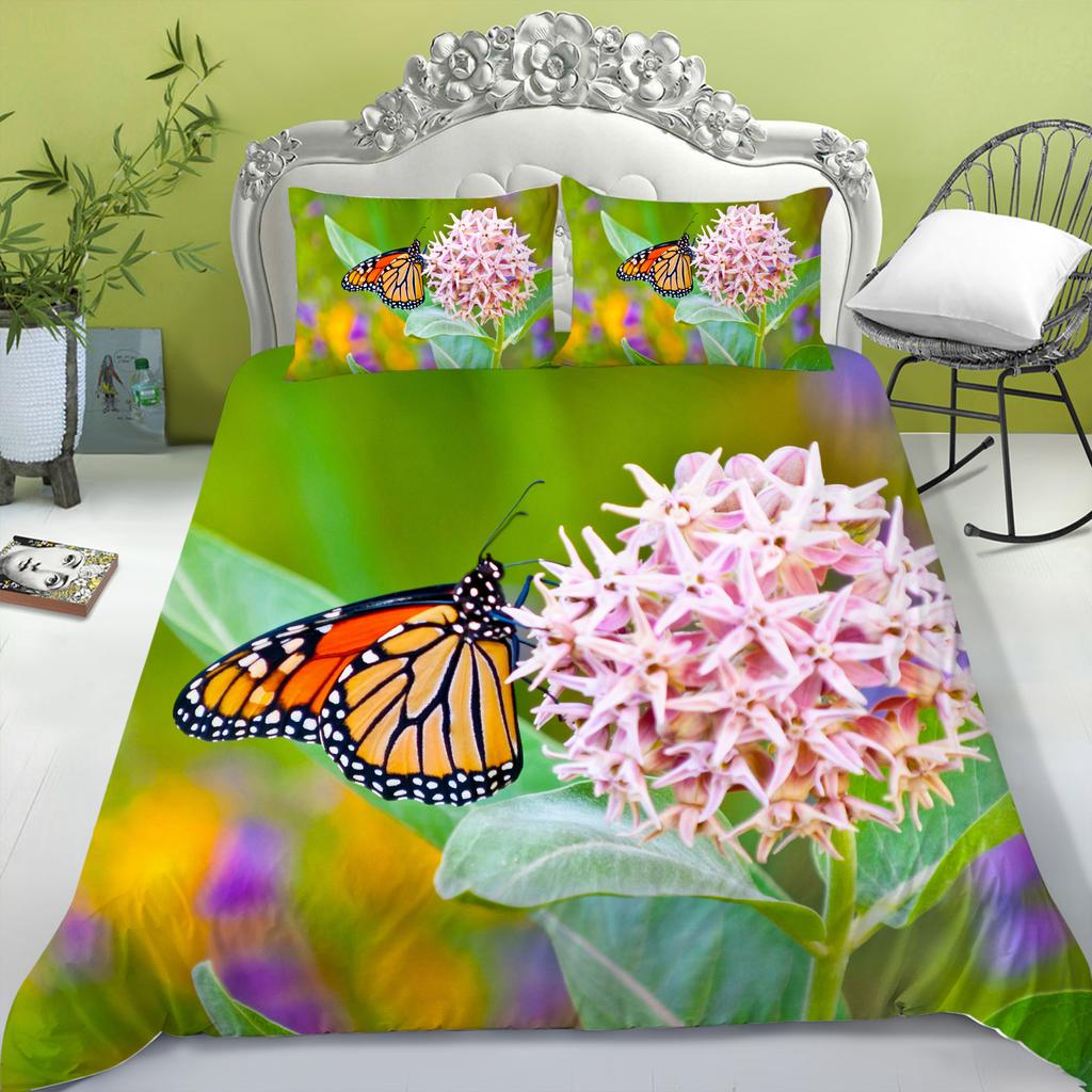 Set de lenjerie de pat pentru acasă, cu imprimare digitală 3D, husă de pilotă, față de pernă, set de lenjerie de pat, dimensiune completă, pentru pat simplu/dublu, pentru decorarea casei