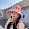 Plaid Bucket Hat With Sun Protection For Summer Outdoor Casual Women