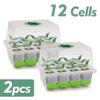 12-cell Seedling Starter Tray with Transparent Cover Adjustable Humidity Germination Box Indoor Garden Greenhouse Growth Potting