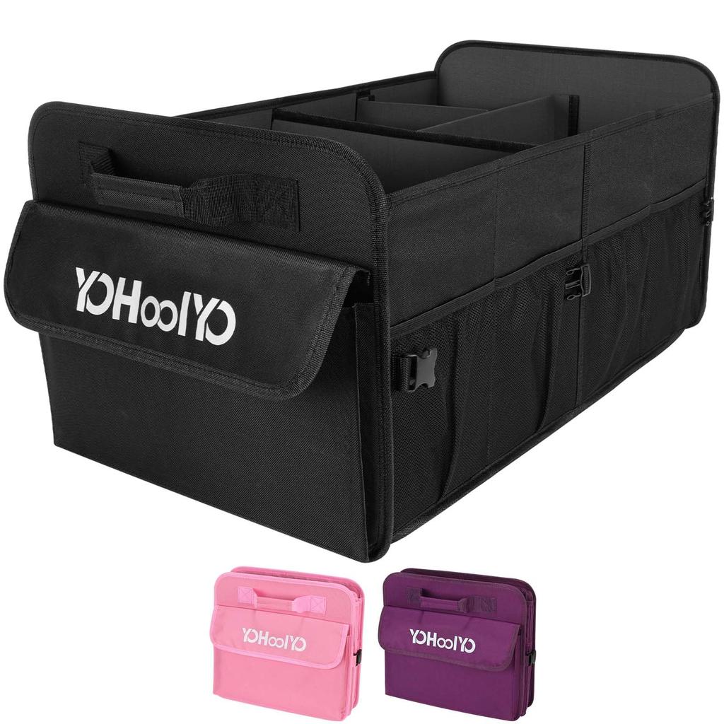 YOHOOLYO Car Storage Foldable Trunk Storage 72L Large Capacity Trunk Storage Case with Luggage Mesh Pocket Storage Box, Box, Case, Dividers, Room,