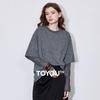 Chuyu Women's Faux Two-Piece Tie-Dye Long Sleeve T-Shirt