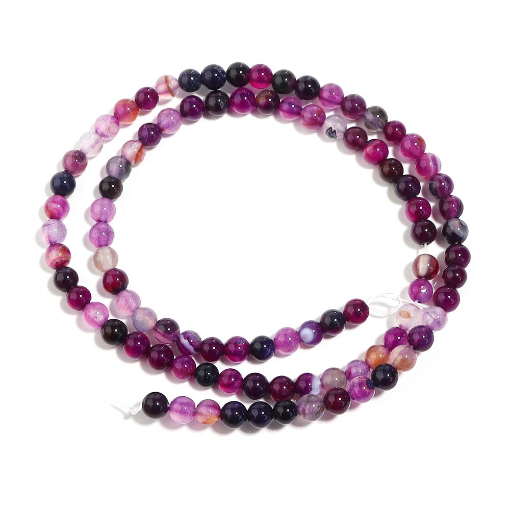 

4 6 8 10 12mm Natural Stone Purple Striped Agate Beads Round Loose Beads For Jewelry Making DIY Bracelet Necklace Accessories