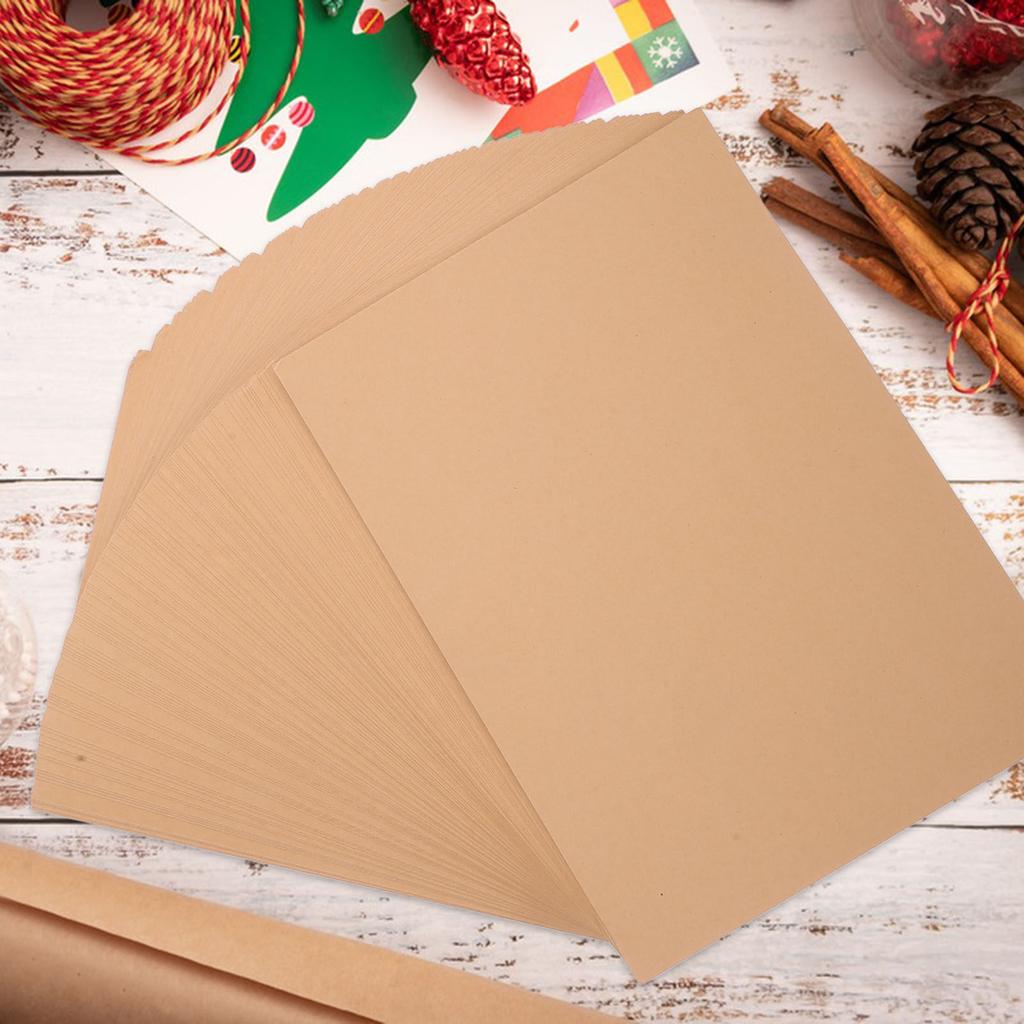 100 Sheets Brown Kraft Card Stock 240G Blank Cards for Card Making Scrapbooking Painting Drawing Crafts Unlined Index Cards