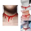 Halloween Vampire Necklace Spooky Gothic Style Plastic Geometric Blood Necklace