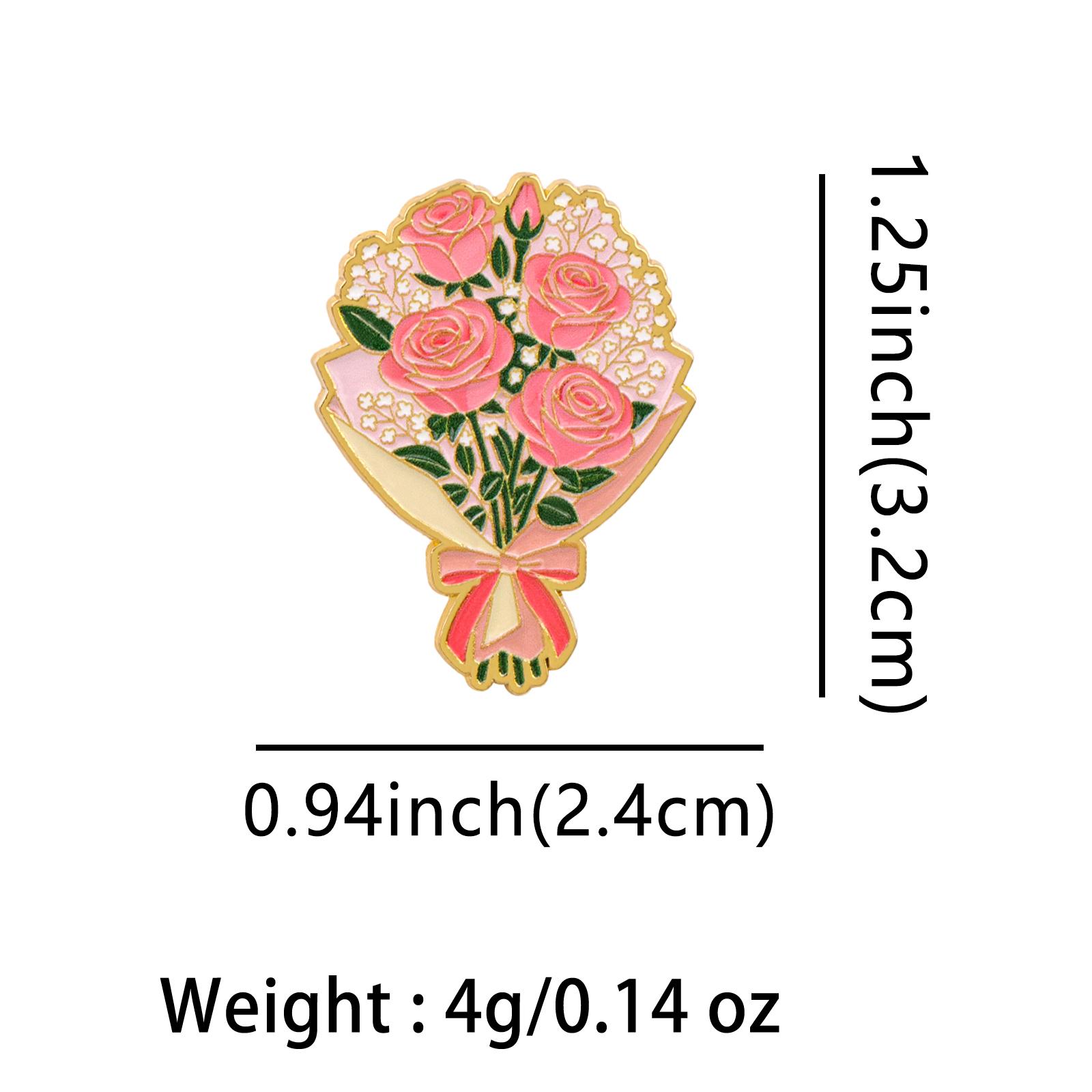 Flower Bouquet Rose Carnations Enamel Pin Romantic Floral Brooches on Clothes Badge Bag Clothes Lapel Woman Men Jewelry Gifts