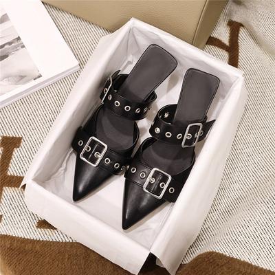 Women's High-heeled Slippers Summer New European and American Style Sexy Small Pointed Thin Heel Large Size Muller Shoes