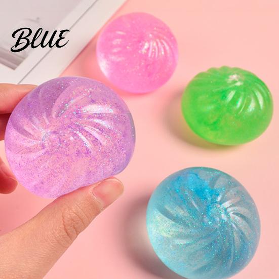 TPR Squeeze Toy Bun Slow-Rising Fidget for Stress Relief Cute Food-Themed Soft Ball Decompression Gadget Kids Adults Portable Novelty Gift Anxiety