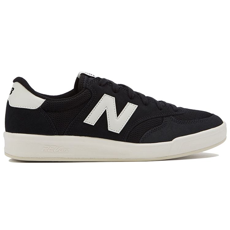 New Balance NB 300 Piele de Vaca cu Doua Straturi Material Îmbrăcăminte Casual Durabil Ușor Respirabil Pantofi de Skate Low-Top Sneaker Unisex Negru Alb CRT300K1