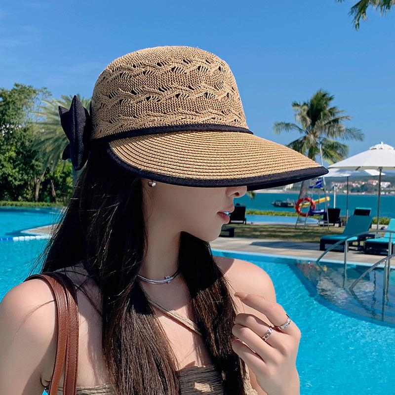 Women's Summer Large Brim Woven Straw Sun Hat for Outdoor & Beach