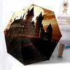 1pc castle moon Automatic Folding Umbrella - Compact 8-Rib Design, Durable Plastic & Iron1332L