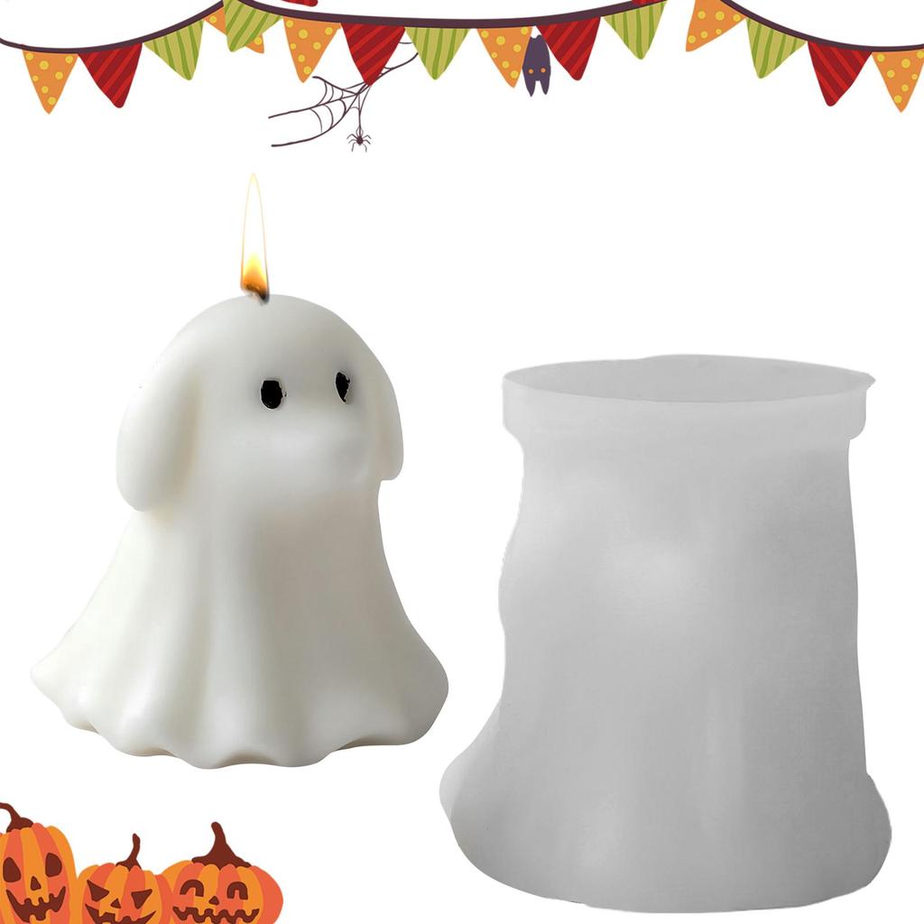 Halloween Ghost Candle Mold 3D Puppy/cat Figurine Silicone Mold Suitable for making candles aromatherapy gypsum wax clay crafts