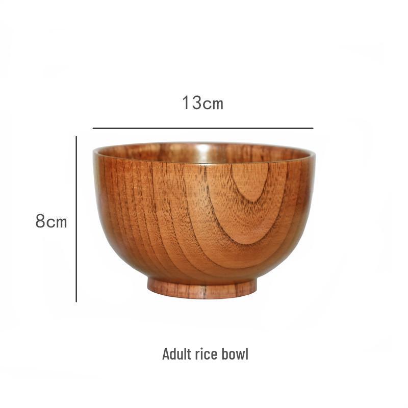 Jujube Wood Round Bowl for Eating and Soup