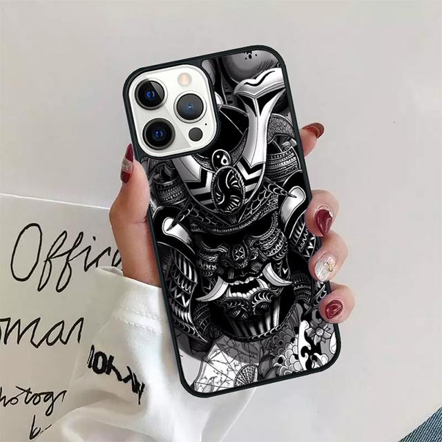 Samurai Mask Warrior Helmet Coque Shell For iPhone 17 Air 15 16 14 13 12 Pro Max 11 Pro Max Plus Phone Case Cover
