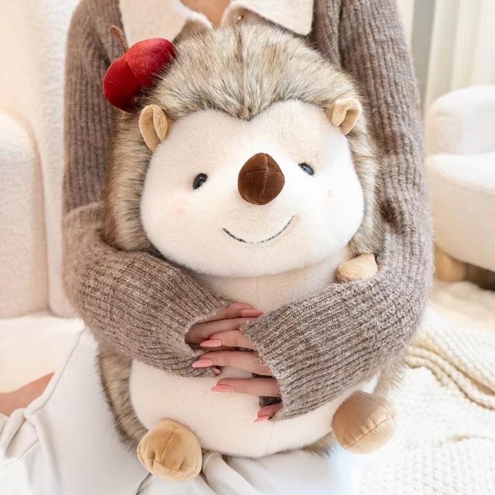 Lifelike Hedgehog Plush Toy Fluffy Hedgehog Plushie New Hedgehog Stuffed Doll Xmas Gift